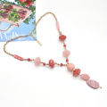 2021 stylish rose red resin seed bead jewelry for women acrylic pink glass bead necklace